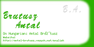 brutusz antal business card